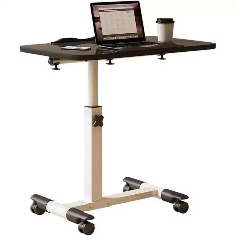 Tavolo con ruote - Scrivania portatile regolabile in altezza con ruote, tavolino laterale per l'home office