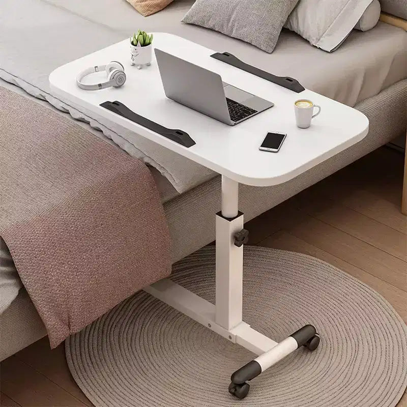 Tavolo con ruote - Scrivania portatile regolabile in altezza con ruote, tavolino laterale per l'home office