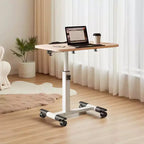 Tavolo con ruote - Scrivania portatile regolabile in altezza con ruote, tavolino laterale per l'home office
