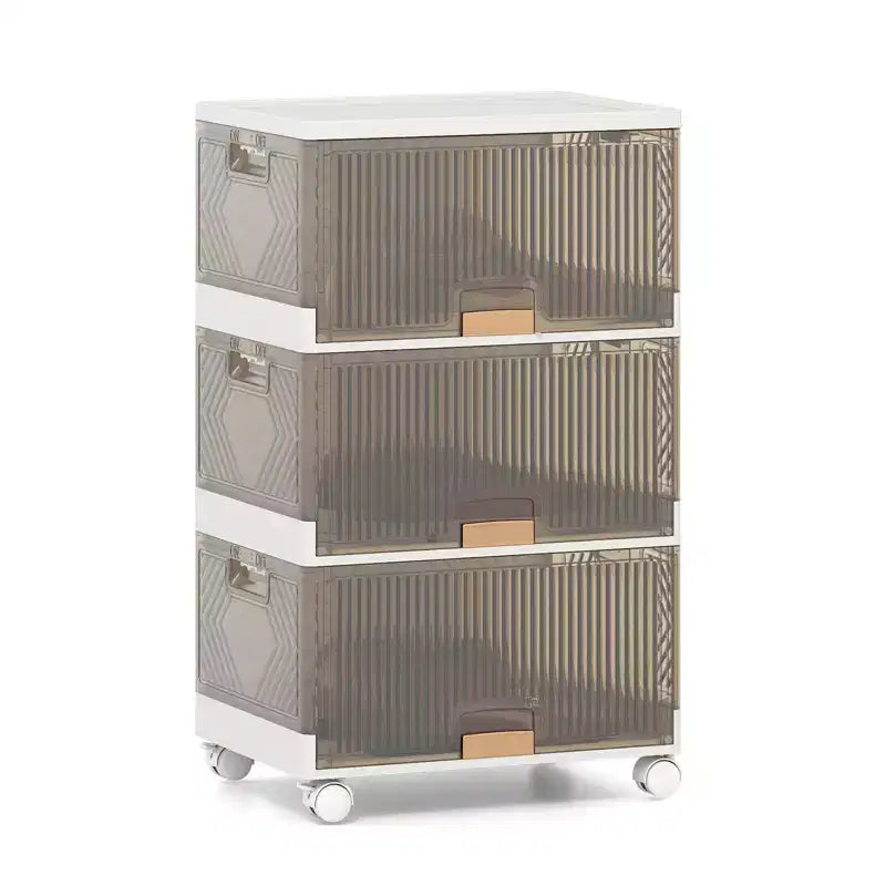 Costway 3-Cube Stackable Storage Bins with Detachable Wheels 13.5 Gal Large Organizer