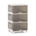 Costway 3-Cube Stackable Storage Bins with Detachable Wheels 13.5 Gal Large Organizer