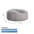 HomeStock Kade Pouf a sacco in ecopelliccia da 6 piedi
