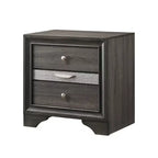CLIHOME Comodino Comtemporaneo con Vano Portaoggetti, Dettagli Argentati e Cassetto Nascosto per Gioielli