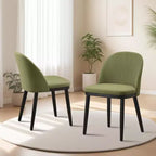 Sedie da pranzo, set di 2 sedie da cucina imbottite in lino - Sedie moderne con struttura in legno e cuscini spessi per sala da pranzo Beige