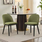 Sedie da pranzo, set di 2 sedie da cucina imbottite in lino - Sedie moderne con struttura in legno e cuscini spessi per sala da pranzo Beige