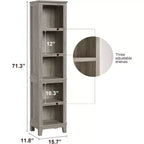 Acekool Libreria Sottile a 5 Ripiani, Mobile Contenitore Rustico da Fattoria con Ripiani Regolabili, Scaffale Vintage per Soggiorno, Camera da Letto, Ufficio