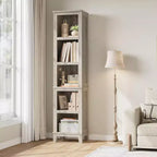 Acekool Libreria Sottile a 5 Ripiani, Mobile Contenitore Rustico da Fattoria con Ripiani Regolabili, Scaffale Vintage per Soggiorno, Camera da Letto, Ufficio