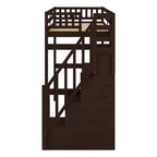 Letto a soppalco singolo con scala contenitore e scrivania integrata, struttura letto a soppalco alta con gradini per bambini, ragazzi e adulti