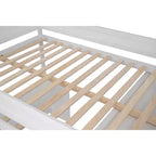 Letto a soppalco singolo in legno con armadi e scrivania, struttura letto a soppalco alto con 2 cassetti e armadietto per bambini, ragazzi e adulti