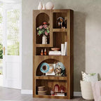 Lantine Modern 70.87 Libreria Geometrica, Libreria ad Arco con 5 Ripiani Contenitori, Scaffale Espositivo Aperto per Soggiorno, Camera da Letto