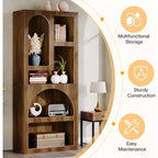 Lantine Modern 70.87 Libreria Geometrica, Libreria ad Arco con 5 Ripiani Contenitori, Scaffale Espositivo Aperto per Soggiorno, Camera da Letto