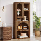 Lantine Modern 70.87 Libreria Geometrica, Libreria ad Arco con 5 Ripiani Contenitori, Scaffale Espositivo Aperto per Soggiorno, Camera da Letto