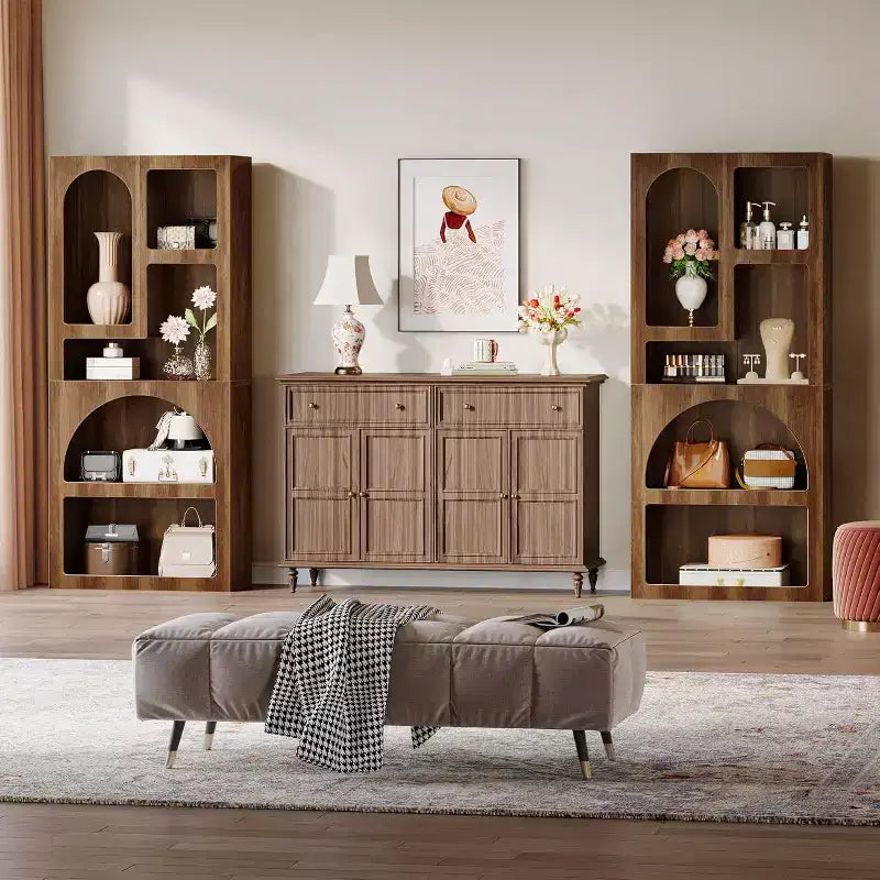 Lantine Modern 70.87 Libreria Geometrica, Libreria ad Arco con 5 Ripiani Contenitori, Scaffale Espositivo Aperto per Soggiorno, Camera da Letto