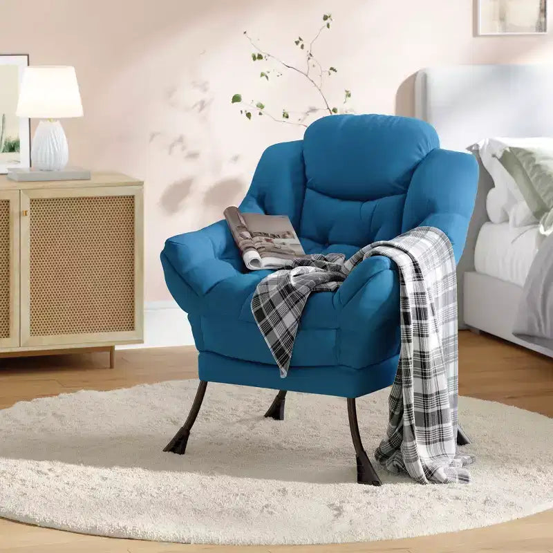 Poltrona Pigra per Soggiorno, Grande Poltrona Reclinabile Moderna con Tasca Laterale, Comoda Poltrona per la Lettura, per Camera da Letto, Dormitori e Ufficio