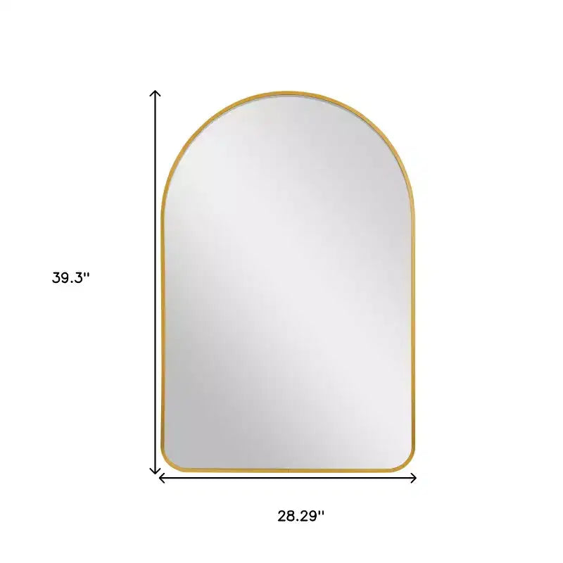 HomeRoots 39 Specchio da bagno con cornice in metallo dorato a forma di arco