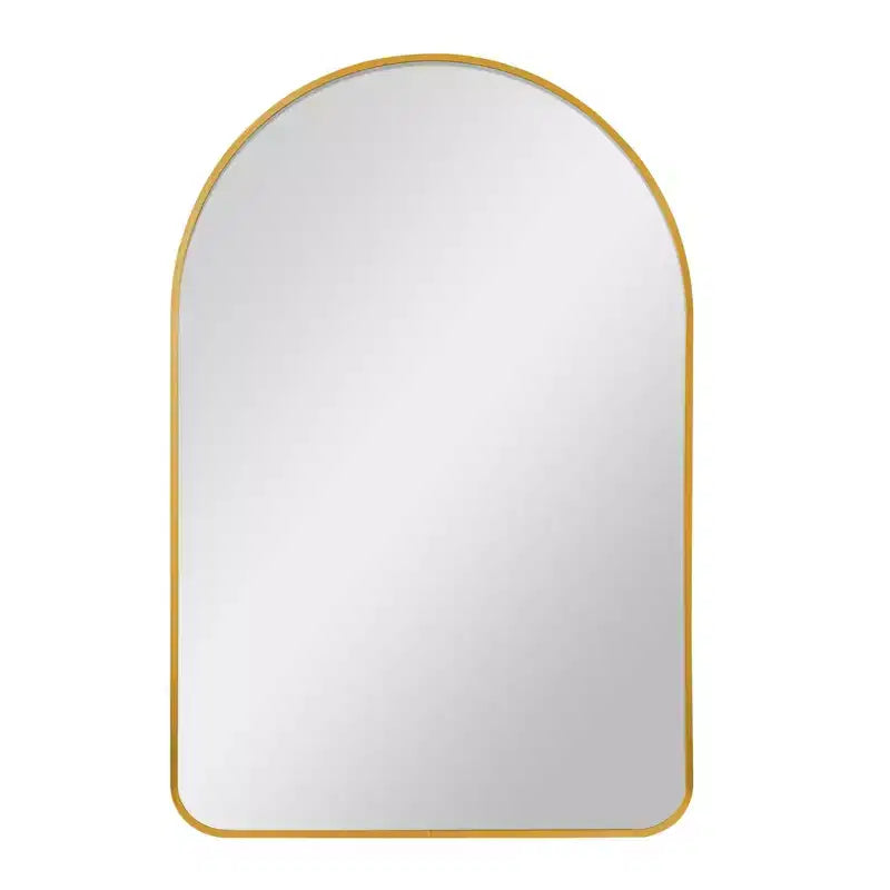 HomeRoots 39 Specchio da bagno con cornice in metallo dorato a forma di arco
