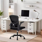 Mesh Office Chair with Adjustable Lumbar Support, -Up Armrest Rolling Work Chair, Comfy Computer Chair