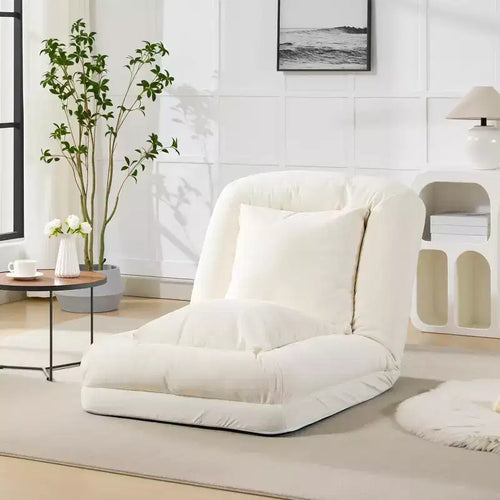 64,9 Grande pouf per adulti e animali domestici con 5 posizioni regolabili, 2 morbidi cuscini, chaise longue a pouf in ciniglia