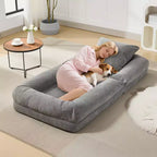 64,9 Grande pouf per adulti e animali domestici con 5 posizioni regolabili, 2 morbidi cuscini, chaise longue a pouf in ciniglia