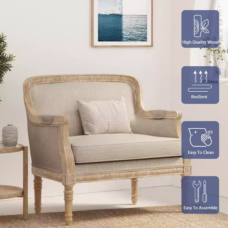 Poltrona Christopher Knight Home Tamarisk in tessuto stile francese antico