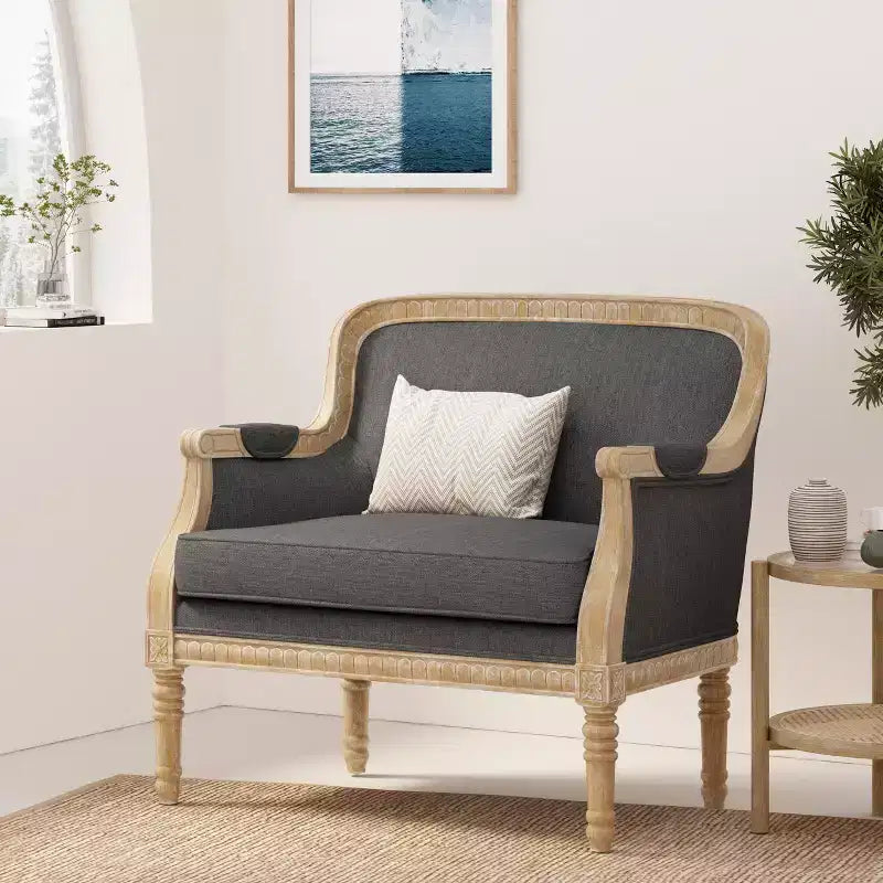 Poltrona Christopher Knight Home Tamarisk in tessuto stile francese antico