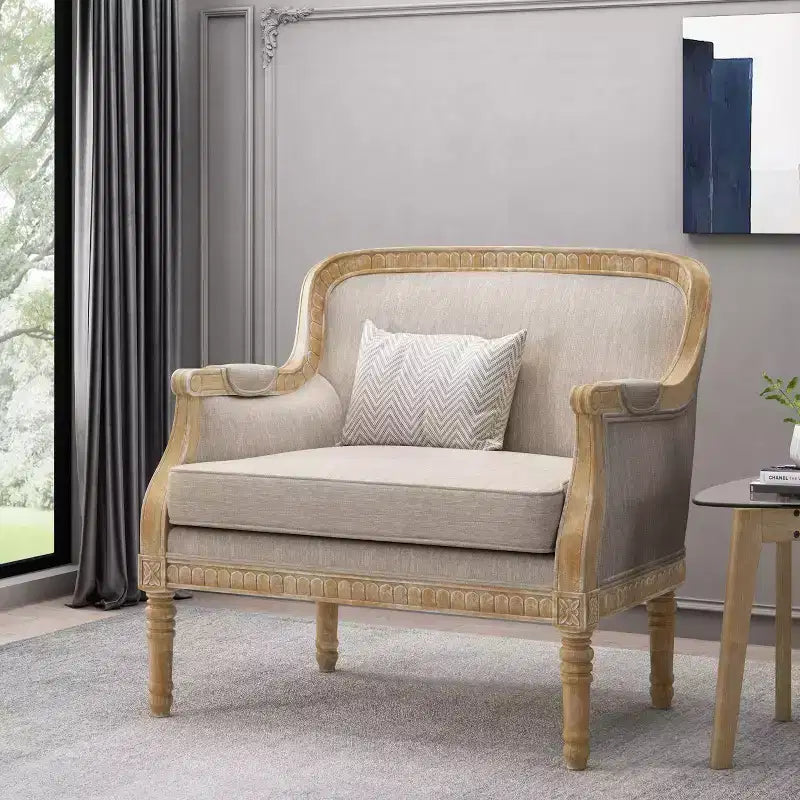 Poltrona Christopher Knight Home Tamarisk in tessuto stile francese antico