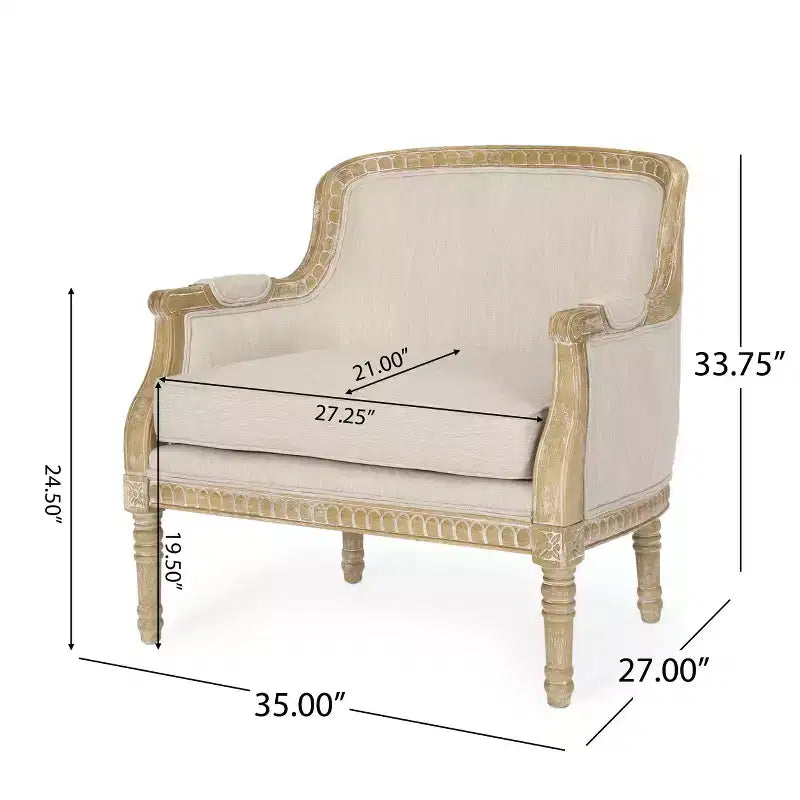 Poltrona Christopher Knight Home Tamarisk in tessuto stile francese antico