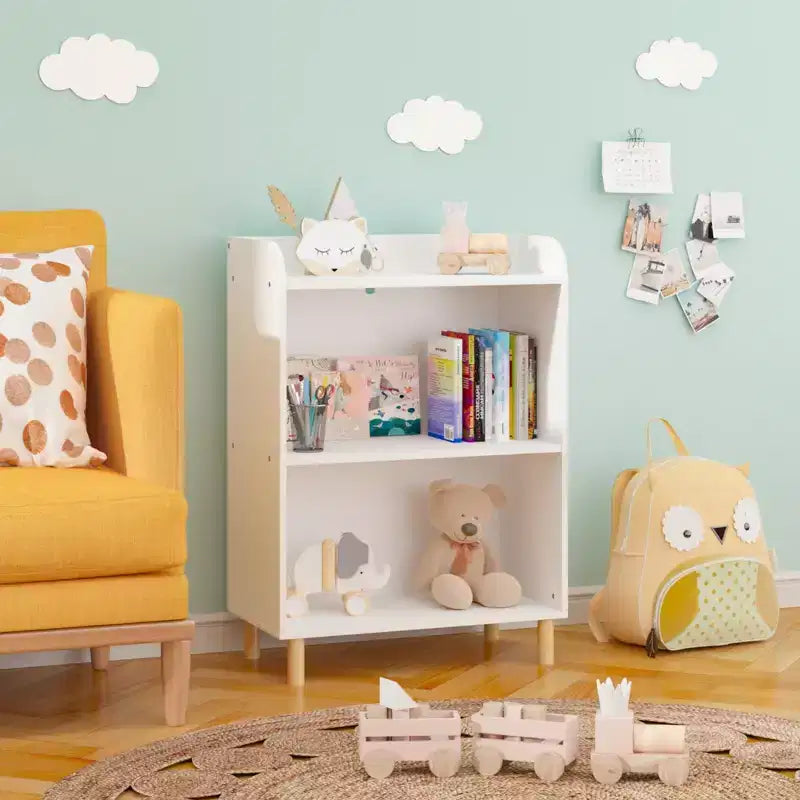 Libreria a 4 livelli per bambini, Espositore per libri per bambini, Organizzatore di armadietti per giocattoli, Libreria moderna per cameretta dei bambini, asilo nido