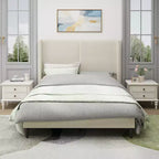 Queen/King Size Platform Bed Frame with Upholstered Headboard, Boucle Fabric - ModernLuxe