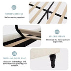 Base letto matrimoniale/king size con testiera imbottita, tessuto bouclé - ModernLuxe
