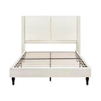 Base letto matrimoniale/king size con testiera imbottita, tessuto bouclé - ModernLuxe