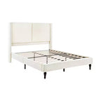Base letto matrimoniale/king size con testiera imbottita, tessuto bouclé - ModernLuxe
