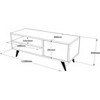 Mobile TV HomeStock Cloud TV Unit con Piedini in Legno 43 Pollici Pietra -Stampa UV