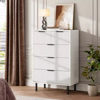 Comò a 5 cassetti Fulvari per camera da letto, cassettiera in legno da 37 pollici con maniglia color oro, organizer comò portaoggetti in legno, comò per armadio