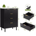 Comò a 5 cassetti Fulvari per camera da letto, cassettiera in legno da 37 pollici con maniglia color oro, organizer comò portaoggetti in legno, comò per armadio