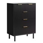 Comò a 5 cassetti Fulvari per camera da letto, cassettiera in legno da 37 pollici con maniglia color oro, organizer comò portaoggetti in legno, comò per armadio