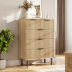 Comò a 5 cassetti Fulvari per camera da letto, cassettiera in legno da 37 pollici con maniglia color oro, organizer comò portaoggetti in legno, comò per armadio