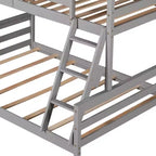Letto a castello in legno, con struttura a casetta in legno massiccio, scaletta incorporata, convertibile in 2 letti singoli, letto a castello a terra per bambini e ragazzi