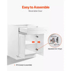 Meuble bas de cuisine VEVOR avec tiroir, meuble bas de tiroir non assemblé de 24 pouces, meuble de 24 L x 24 P x 34,5 H prêt à assembler, blanc