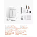 Meuble bas de cuisine VEVOR avec tiroir, meuble bas de tiroir non assemblé de 24 pouces, meuble de 24 L x 24 P x 34,5 H prêt à assembler, blanc