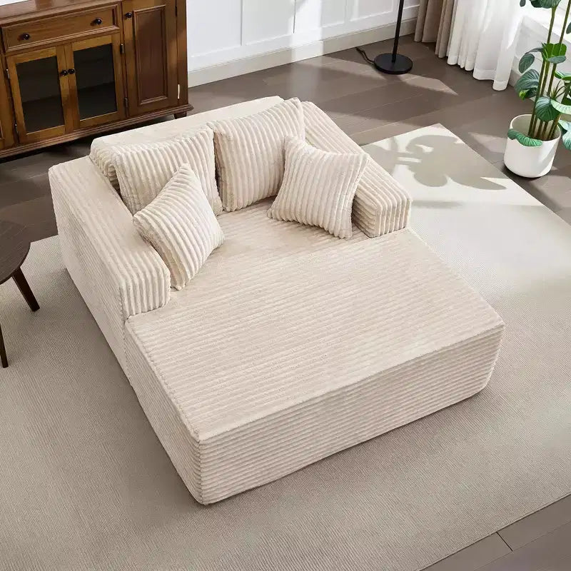 Chaise longue 61'', divano imbottito comodo e oversize extra-large con cuscini, divano per la lettura, divano cloud in morbida pelliccia sintetica