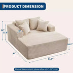 Chaise longue 61'', divano imbottito comodo e oversize extra-large con cuscini, divano per la lettura, divano cloud in morbida pelliccia sintetica