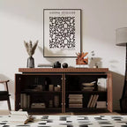 GDFStudio Orin 58.3 Credenza Moderna Testurizzata a Buffet con 4 Ante e 2 Ripiani
