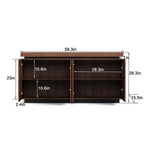 GDFStudio Orin 58.3 Credenza Moderna Testurizzata a Buffet con 4 Ante e 2 Ripiani
