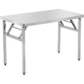 Worktable Workstation, Stainless Steel Prep Table Folding Table with Metal Adjusting Foot