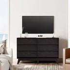 Commode Vintage, Commode à 6 Tiroirs avec Design Biseauté, Meuble TV pour Chambre, Salon, Entrée et Placard