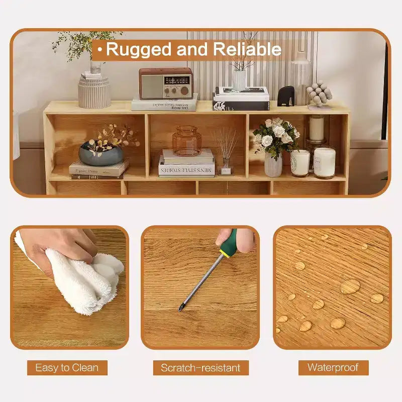 COZONY Libreria a 10 cubi e 3 livelli con 5 gambe in ferro, Scaffale aperto in legno autoportante per casa, ufficio, soggiorno, camera da letto