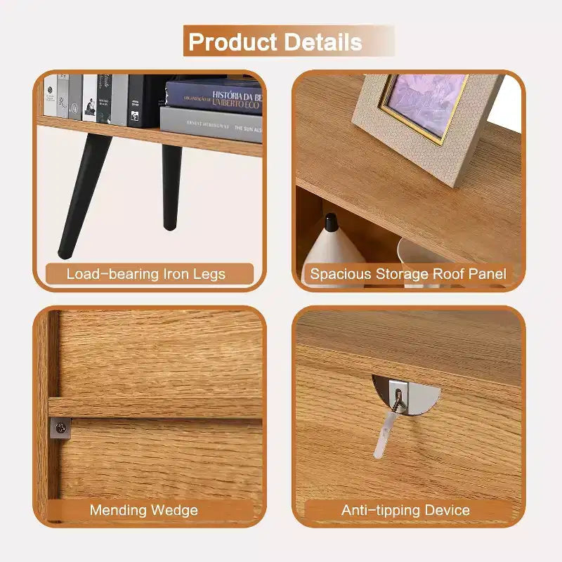 COZONY Libreria a 10 cubi e 3 livelli con 5 gambe in ferro, Scaffale aperto in legno autoportante per casa, ufficio, soggiorno, camera da letto
