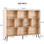 COZONY Libreria a 10 cubi e 3 livelli con 5 gambe in ferro, Scaffale aperto in legno autoportante per casa, ufficio, soggiorno, camera da letto
