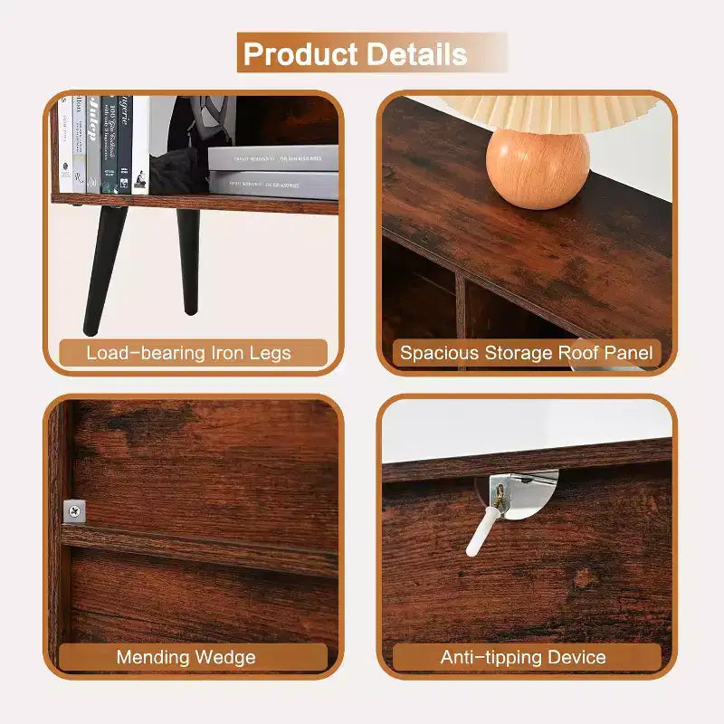 COZONY Libreria a 10 cubi e 3 livelli con 5 gambe in ferro, Scaffale aperto in legno autoportante per casa, ufficio, soggiorno, camera da letto